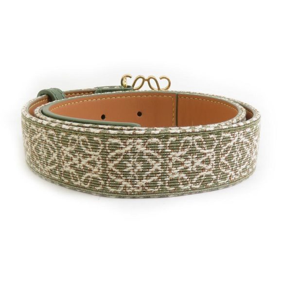 LOEWE Anagram Canvas Belt, Green, Women\'s, H31526K main image 4